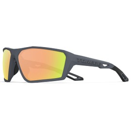 TOREGE Polarized Sports Sunglasses for Men Women Fishing Running Driving Cycling Sunglasses (Matte Gray&Black&Champagne Lens)