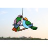 HAOSUM Amante Birds Tiffany - Adorno para colgar ventanas con