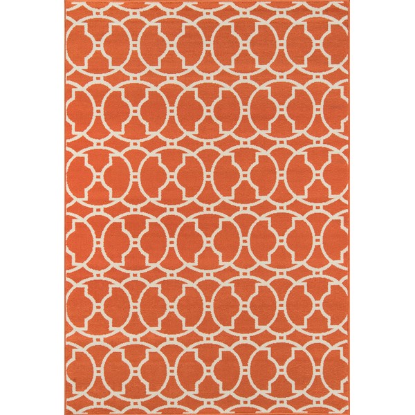 Momeni Rugs , Baja Collection Contemporary Indoor & Outdoor Area Rug, Easy to Clean, UV protected & Fade Resistant, 1'8" x 3'7", Orange