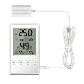 Termómetro higrómetro de terrario con alarma de humedad de temperatura de entradasalida, termómetro digital y medidor de humedad con sonda para...    