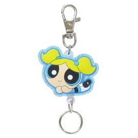 ESK Japan Powerpuff Girls 17178 Rubber Reel Key Chain Bubbles Keychain with Reel Mascot Collection
