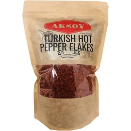 Aksoy Premium Quality Turkish Hot Red Pepper Flakes 750GR Flakes Size 3-4mm Rich in Flavor & Heat Perfect for Cooking, Seasoning & Spicing Up Dishes (Packaging may vary)