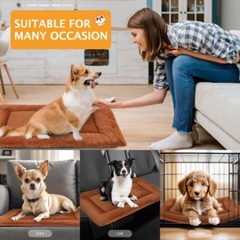 PET SPPTIES PS085 Dog Bed Soft and Warm Mats Dog Cushion Washable Cuddly Reversible Pet Sofa Cushion (90 x 70 cm, Orange)