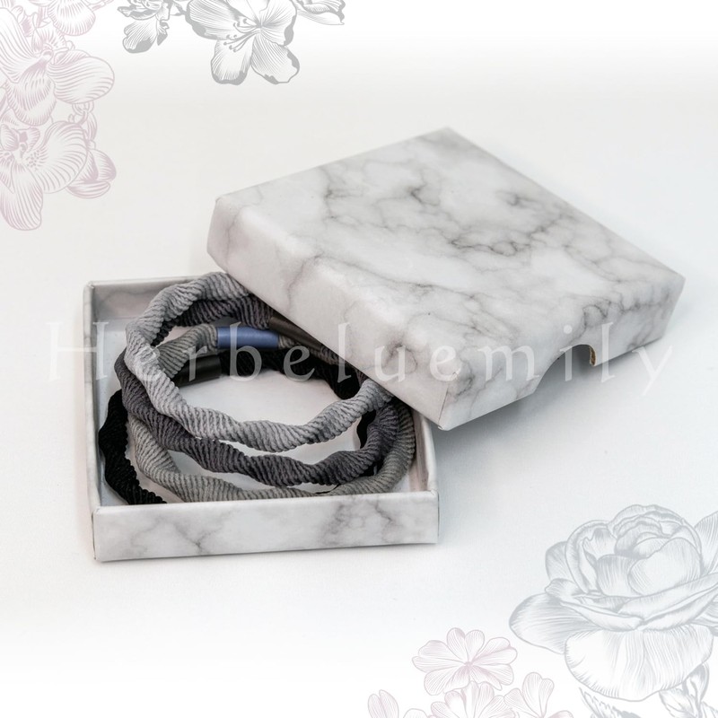 [Herbeluemily] ヘアゴム 黒 モノトーン 4本セット 髪ゴム 大人 お洒落 ベーシック シンプル