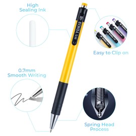 M&G Ballpoint Pens, 0.7mm Fine Point Black Ink Retractable Ballpoint Pens Smooth Writing Large Capacity Pens for School & Office, 8 Pack