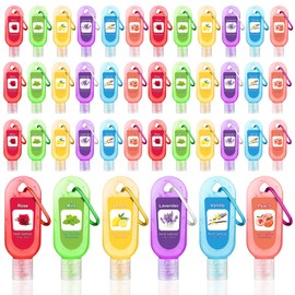 Sacubee 24 Pcs Scented Hand Sanitizer Keychain Gift Mini Lavender Hand Sanitizer Gel Keychain Bulk 1 oz Christmas Party Favor Treat Goodie Bag Stuffer Nurse Teacher Women Homeless Supplies