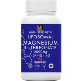 Liposomal Magnesium L-Threonate Supplement 120 High Strength Vegan Capsules | Magnesium L Threonate Capsules 2000mg Bioavailable Magnesium Gluten Free