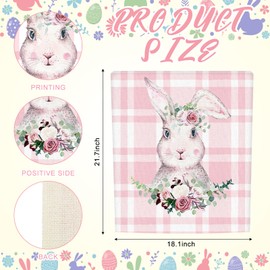 VitalCozy 6 Pcs Easter Chair Cover Watercolor Bunny Flower Eggs Easter Chair Back Covers Rabbit Spring Decorative Chair Covers Case Buffalo Plaid Farmhouse Decorations for Kitchen Wedding Party Decor