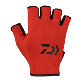 Daiwa DG-6524 Absorbent Quick-Drying Gloves, 5-Piece Cut, Red, XL