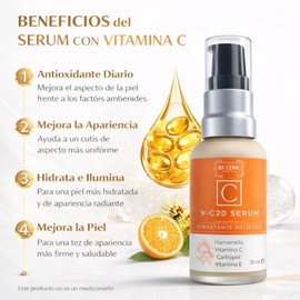 Serum facial v-c20 30ML hidratante arrugas signos de la edad ief-clinic laboratrorios vitamina C