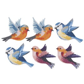 Ideen mit Herz Diamond Painting Charms | Double Sided | For Gifts & Greeting Cards | Pack of 6 | 1.7mm Thick | Includes Accessories (Birds)