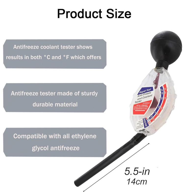 Antifreeze Tester, Anti-Freeze Hydrometer, Coolant Dial Type Tester, Automotive Battery