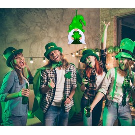 FaCraft St.Patrick's Day Decoration,9.5"x 14" Irish Hanging Gnome Door Sign,Shamrock Wall Sign for Indoor Outdoor Porch St. Patrick's Day Party Decor