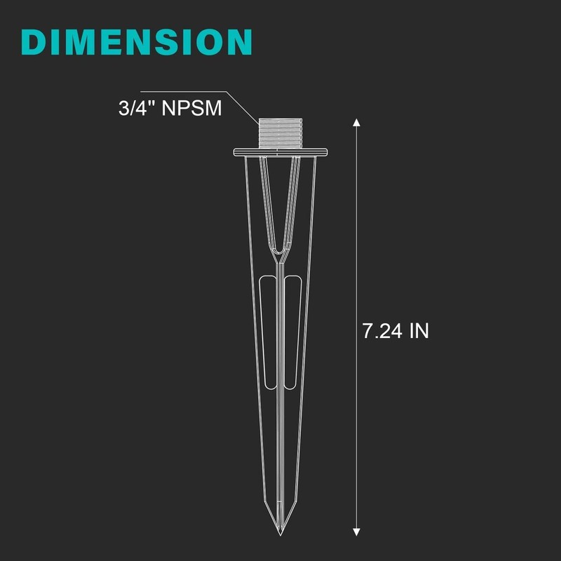 Landscape Lighting Stake Metal Outdoor 6 Pack Sturdy Solid Ground