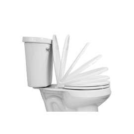 Centoco Lift-Off, Round Toilet Seat, Lift and Clean and Soft Close, Slow Close Toilet Seat, Closed Front with Cover, Plastic, Made in the USA, 3700SCLC-106, Bone