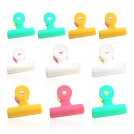 DHSBGWSX Pack of 10 Spliced Color Clips Snack Locking Clips Spring Lock Clips Storage Locking Clips (Random Colors)