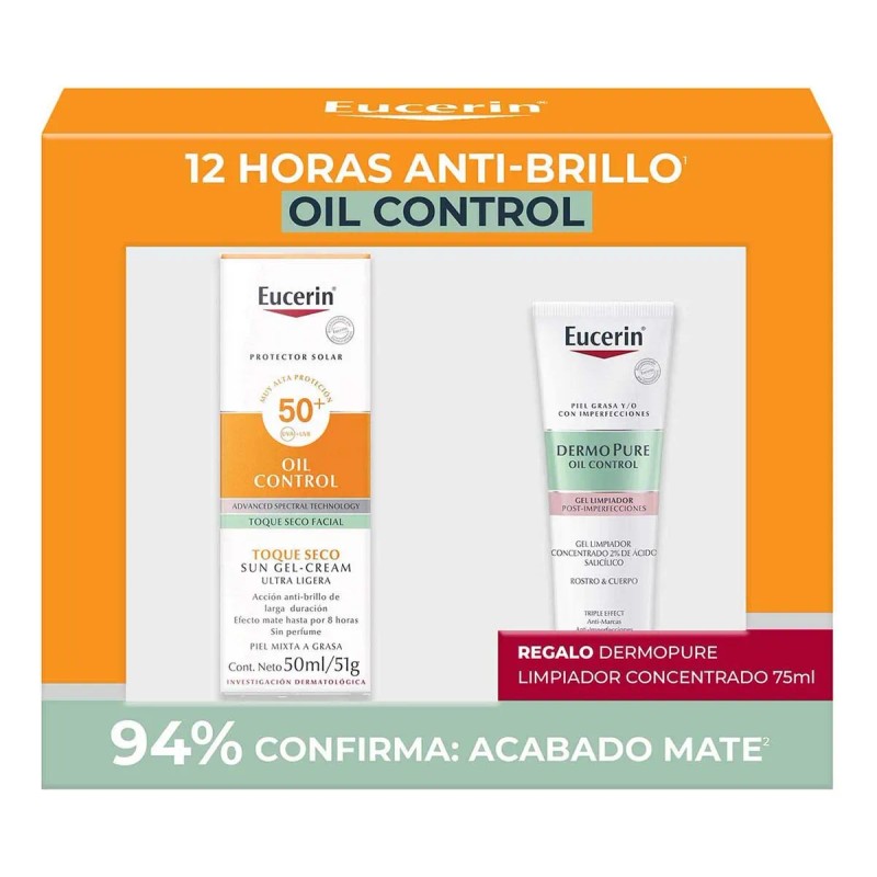 Pack Eucerin Oil Control Protección Solar + Regalo Gel Limpi