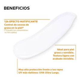 La Roche-Posay Anthelios UVMune 400 Oil Control Protector Solar Facial Toque Seco, Efecto Matificante 12 Horas, Textura Gel Crema de Rápida Absorción 