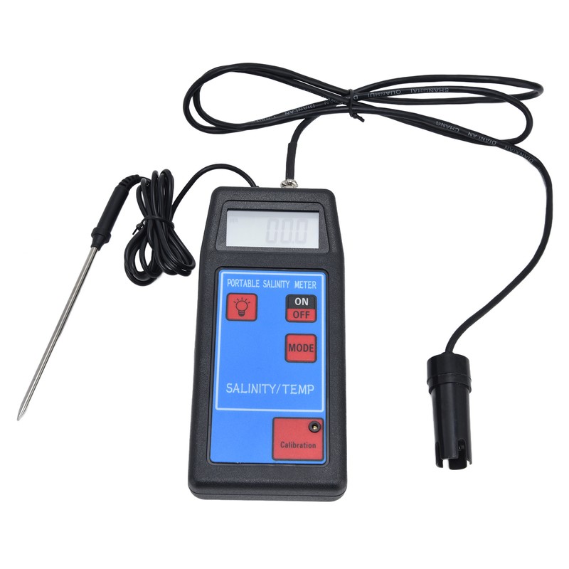 Portable Salinity TEMP Meter Multifunction Water Quality Analyzer for Aquarium