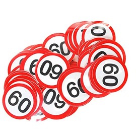 Kultfaktor GmbH 60th Birthday Confetti Party Decoration White/Red 14 g One Size