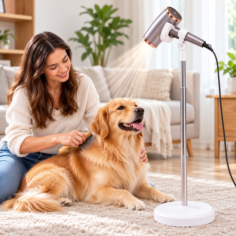 Adjustable Pet Hair Dryer Stand for Grooming – 55.12" Extendable