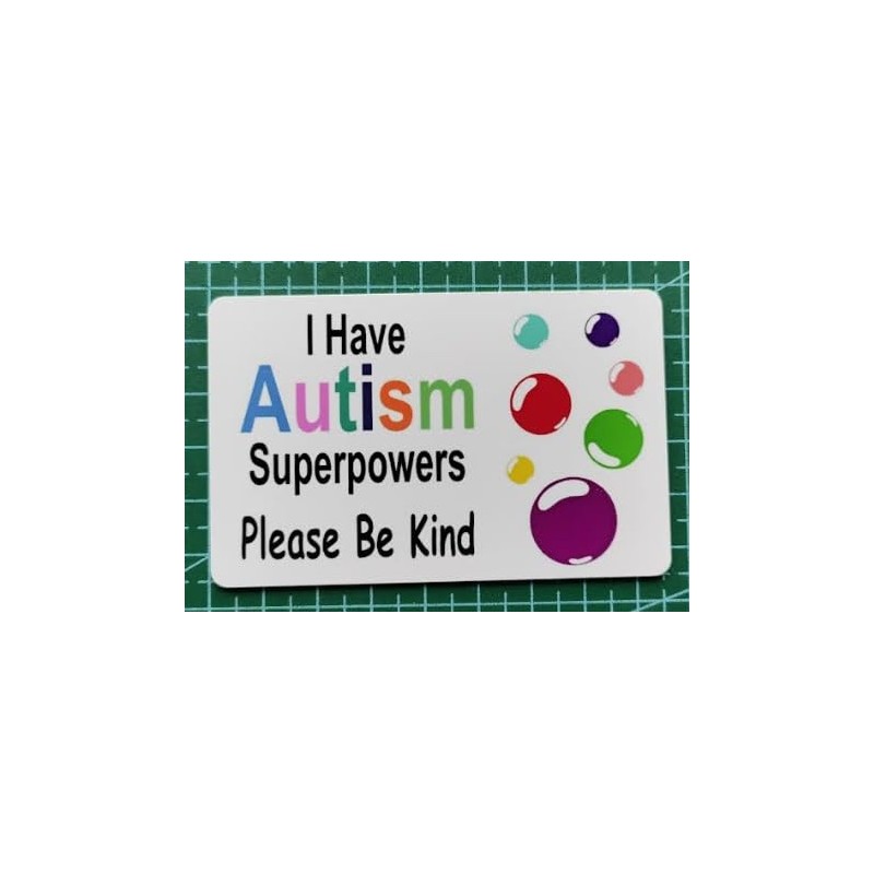 I Have Autism Bubbles I. D. Card Fits In Any