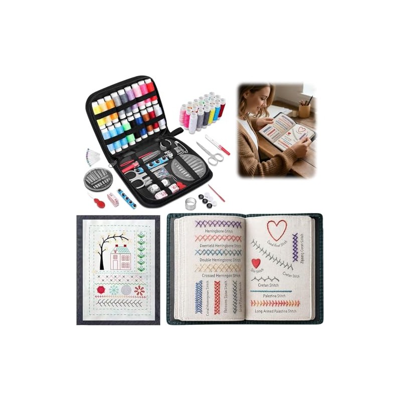 Libro de aprendizaje de bordado, Kit de libro de puntadas