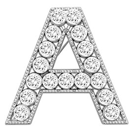 XGALBLA Broche de letras (A-Z) chapado en metal con perlas simuladas para mujeres y niñas (tono dorado), Metal Diamante de imitación Metal Cristal Diamantes de imitación, cristal