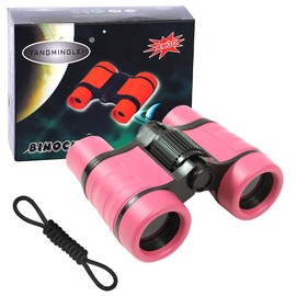Lunriwis Kids Binoculars Binoculars HD High Power Telescope, 4x30 Large Field of View Kids Binoculars Toys for Boys and Girls 3-12 Years Outdoor Toys Gifts