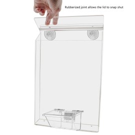 Marketing Holders Suction Cup Outdoor Brochure Holder Holds 8.5" x 11" Flyers and 3.5" x 2" Business Cards Window or Glass Wall Mounted Clear Acrylic Handout Box Includes Take One Sticker