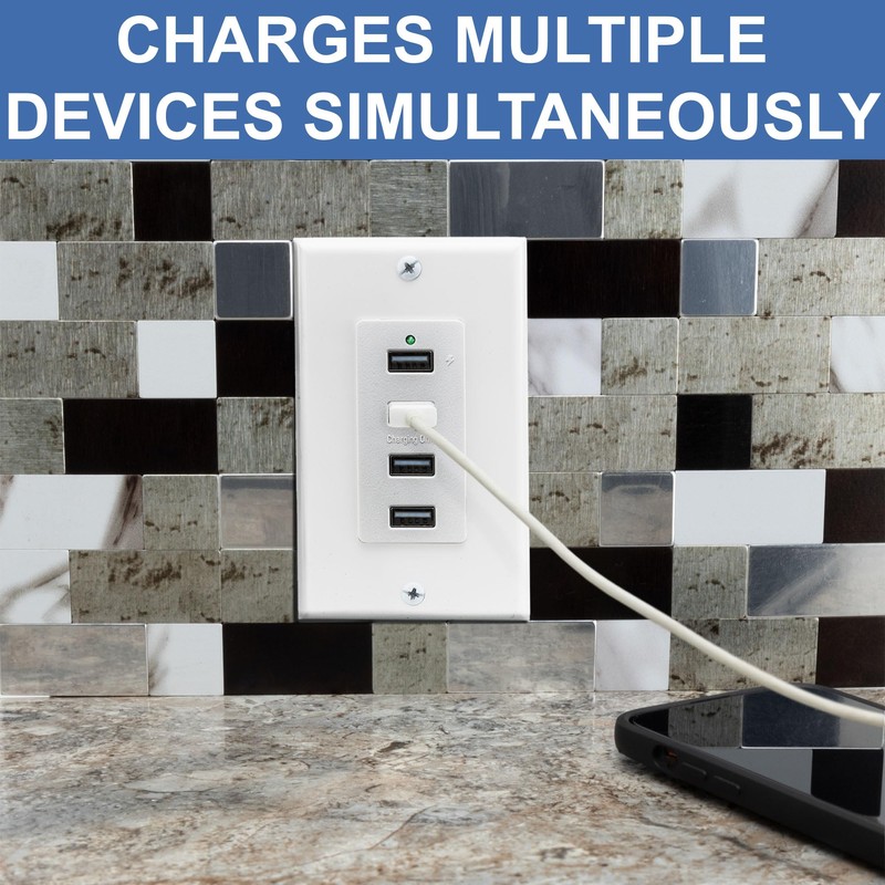 RecPro RV Wall Mount USB Charger with Wall Plate |