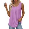 Naivikid Womens Tank Tops Loose fit Square Neck Pleated Front