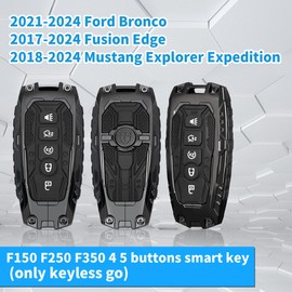 for Ford Key Fob Cover,Metal Key Protective Case Key Shells Compatible with 2021-2024 Bronco&2017-2024 Fusion Edge&2018-2024 Mustang Explorer Expedition F150 F250 F350