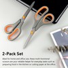 Jaasuee All-Purpose Scissors Bulk 2-Pack - Ultra Sharp 2.5mm Thick