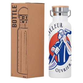 Vacuum Flask Stainless Steel Thermos Flask - The Best Worker in the World, Construction, Colleague Work, 500 ml