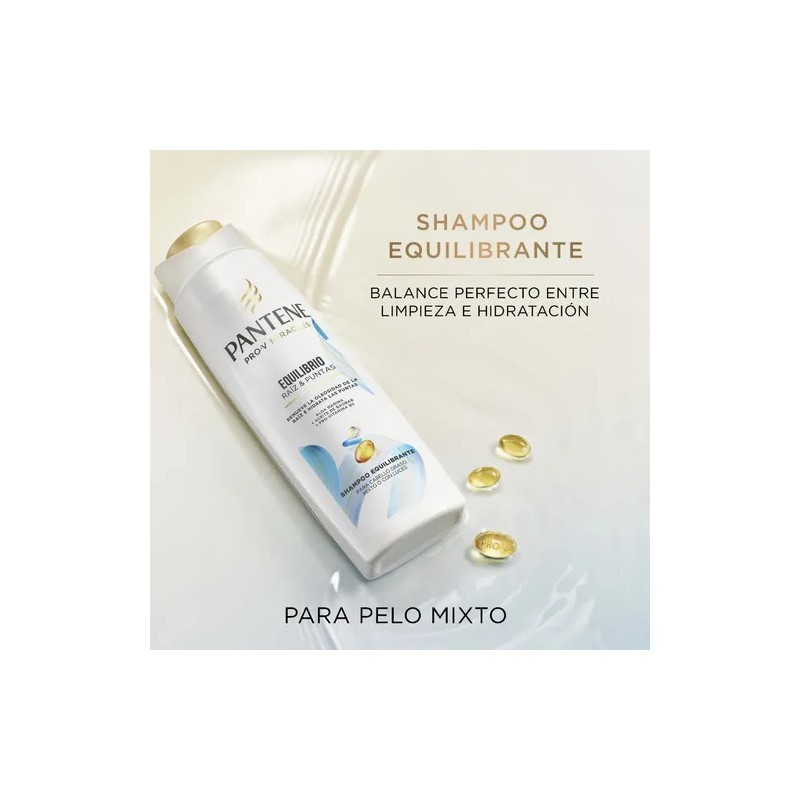Shampoo Equilibrante Pantene Equilibrio Raíz Y Puntas 300 Ml
