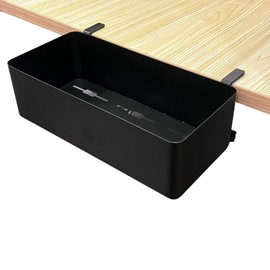 DYNAIZER Desk Side Storage Hold Up To 11lbls Hanging Side Of Desk Organizer Clamp On Table Edge To Store Office Accessories, Gaming Devices, Cups For Office, Living Room, Dinning Room (Black)