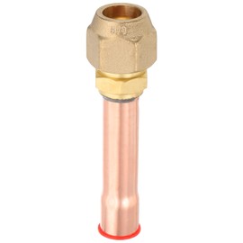 uxcell 5/8" SAE 45 Degree Brass Pipe Fitting, 1 Pcs Flare Connector Male Thread Adapter with Brass Nut and Copper Tube for Air Conditioner HVAC Refrigeration