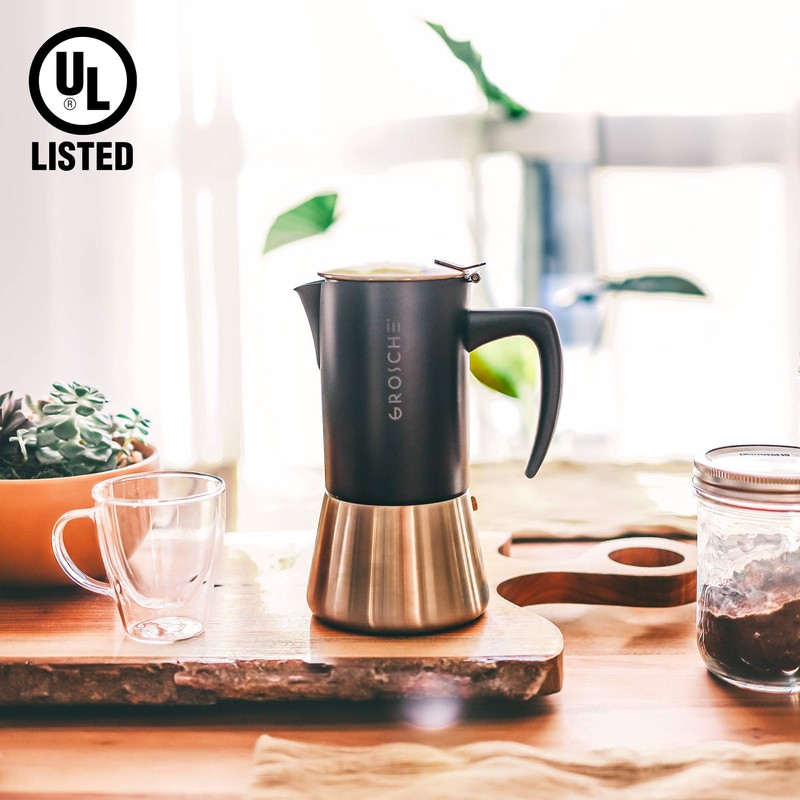 GROSCHE Milano Steel | 10 Espresso Cup | Stovetop Espresso