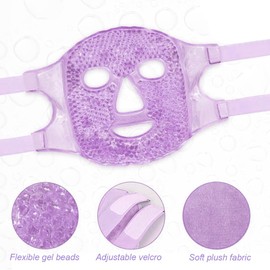 JEYORZY 1 x cooling mask, ice mask, face, cooling pads, eyes, ice mask, ice mask, the cooling ice eye mask can be used as a hot compress, face spa for headaches, skin care, purple