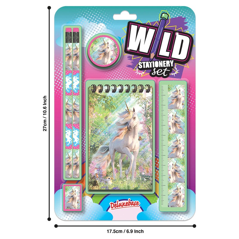 Wild Stationery Set - Unicorn from Deluxebase. These Cute School