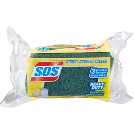 S.O.S Heavy Duty Scrubber Sponge, 3 Count (Pack of 8)