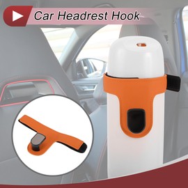 HEROFFIX 1 Pcs for Purses Bags Keys Water Bottles and Shopping Bags Car Seat Headrest Hook Sturdy Car Seat Back Organizer Hooks Orange Faux Leather 5.91"x2.95"