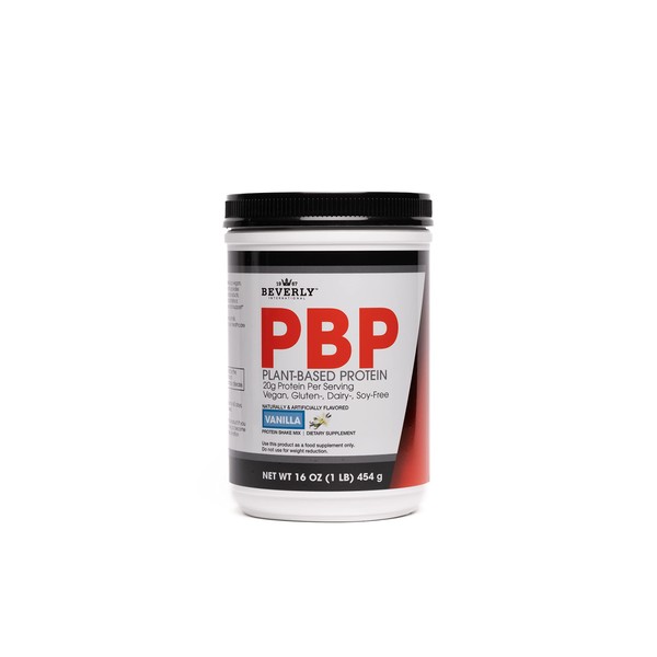 Beverly International PBP, Plant Based Protein. Vegan, Gluten, Dairy, Soy-Free. Great Vanilla Taste, Smooth, Easy to Digest, 21g Protein per Serving, (15 Servings) 1lb. Complete Amino Acid Profile.