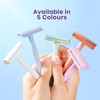 White Safety Razor Reusable Metal Shave Kit for Women &