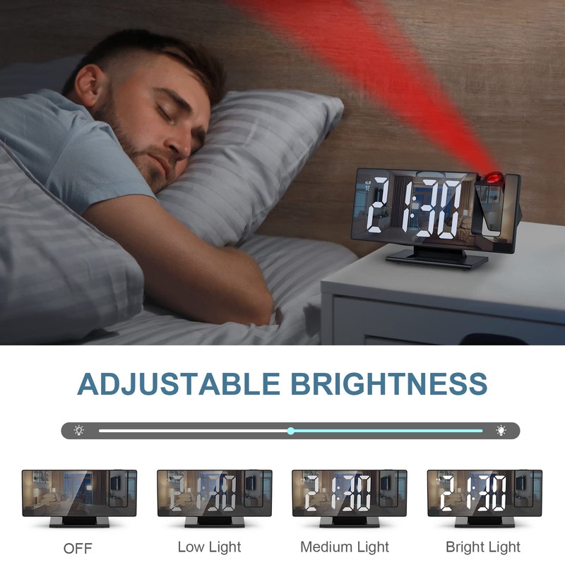 Ankilo Projection Alarm Clock, Digital LED Clock, Electronic Table Clock,