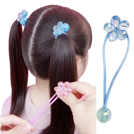 Wenlly 10 pieces candy color hair ties, double headed flower elastic ponytail holder, sweet hair scrunchies, hair accessories