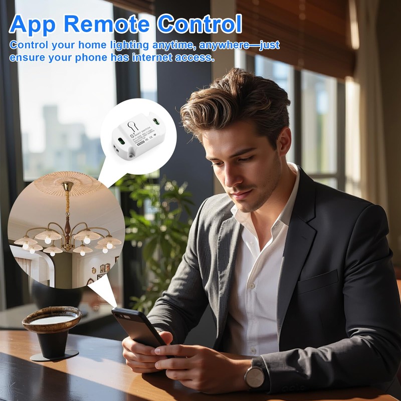 Pack of 2 Mini WiFi Switch, Smart Light Switch, Alexa