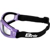 Birdz Eyewear Cardinal Women's Padded Floating Goggles Translucent Purple Frame
