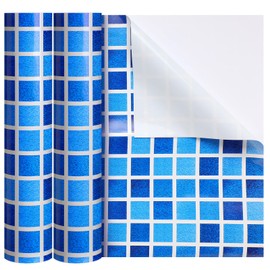 Nuanchu Self-Adhesive Vinyl Pool Liner Patch - Waterproof PVC Repair Sheet for Above Ground Pools, Bounce House, Inflatable Boat & Swimming Toys(Checkered,12 x 40 Inch)